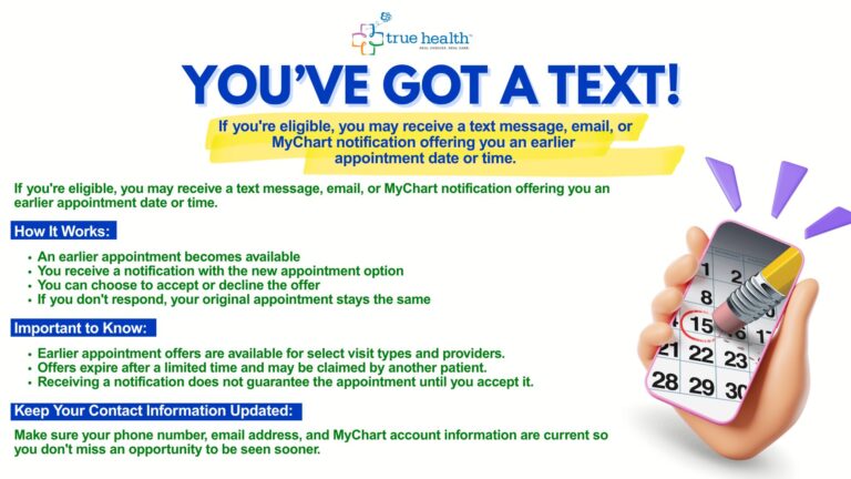 bullet points on how to get notifications from MyChart